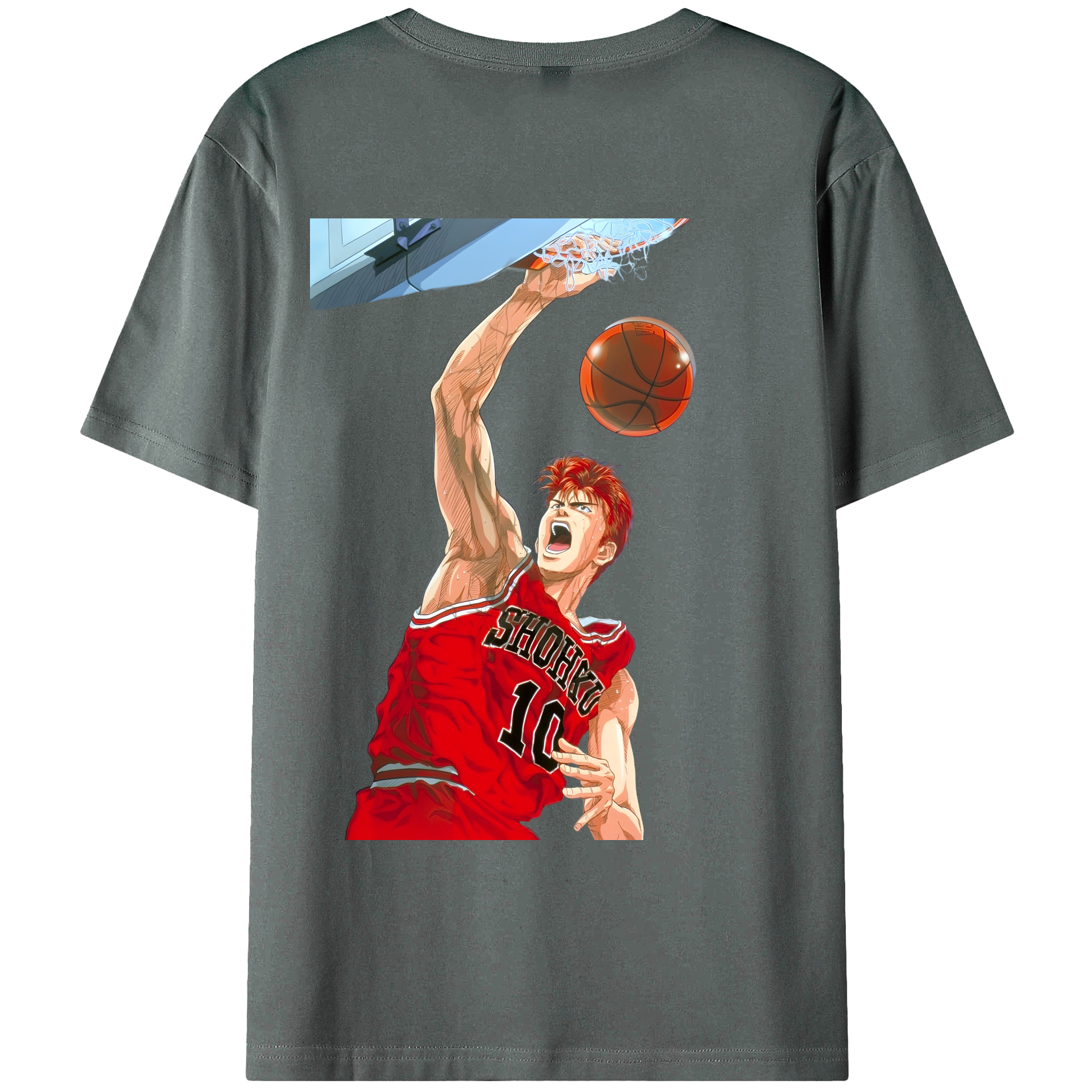 （画像用） SLAM DUNK／スラムダンク 綿100％ メンズ半袖Tシャツ（バックプリント） 通気性